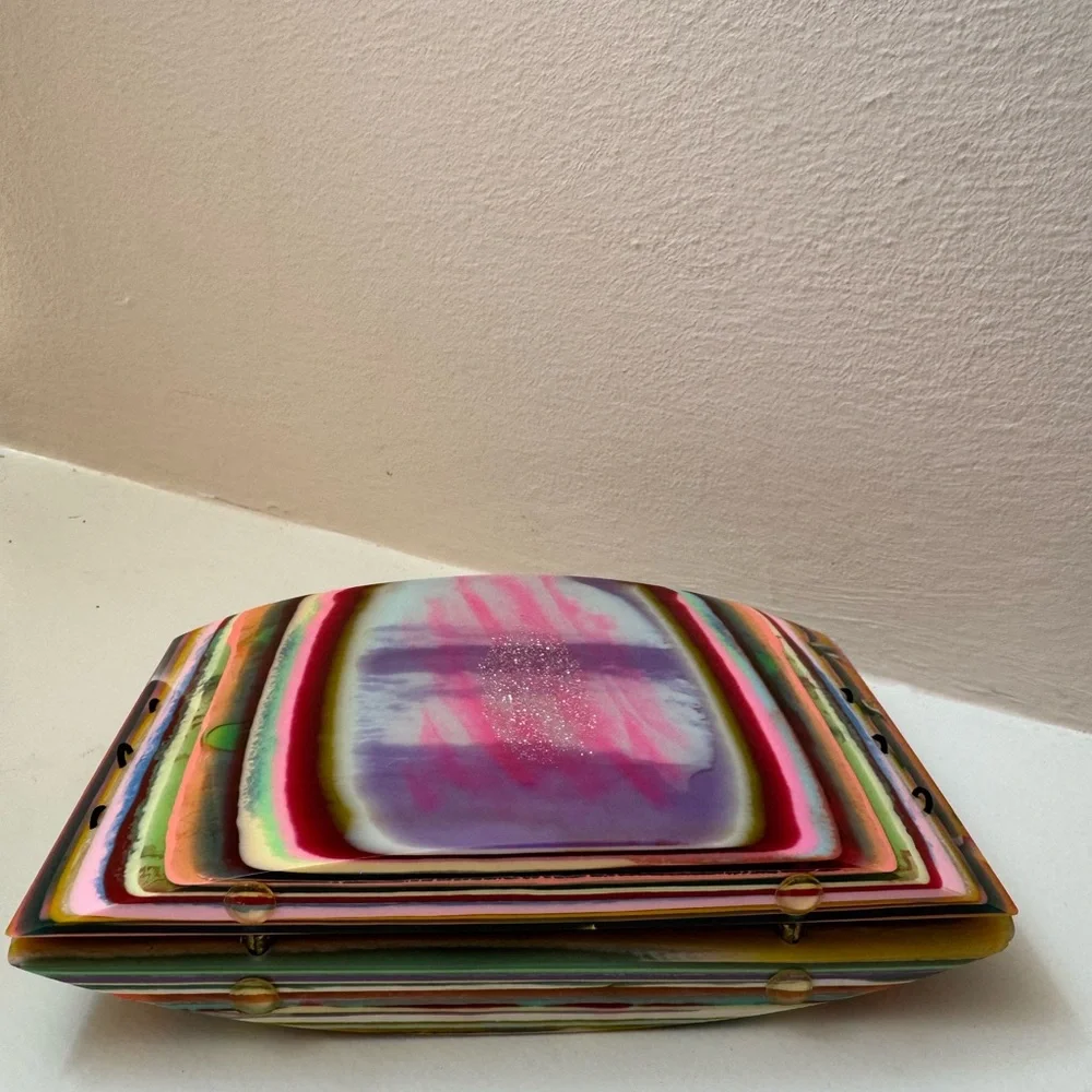 Sobral Pop Art Unique Colorful Striped Clutch - Picture 6 of 6
